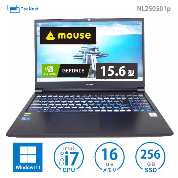 マウスコンピュータ G-Tune P5-CML(Windows11 Pro)Core i7 SSD 256GB 16GBメモリ NVIDIA GeForce GTX1650 中古パソコン 中古PC 格安 美品